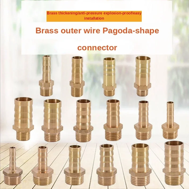 

Brass Pipe Fitting 4/6/8/10/12/19mm Hose Barb Tail Male Connector Joint Copper Coupler Adapter