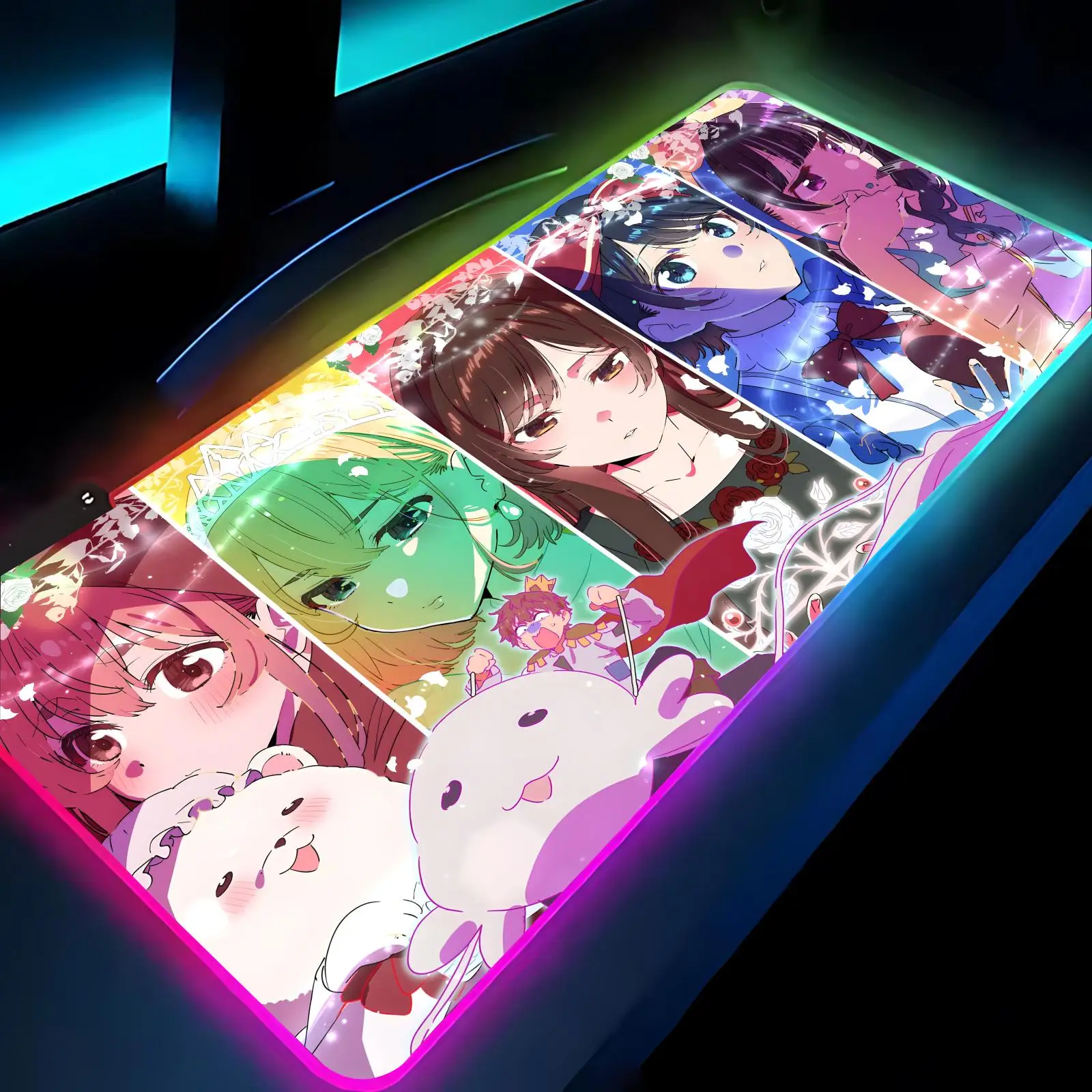 

Rent-A-Girlfriend Mouse Pad Anime Gaming Mouse Pad LED Table Pads Backlit Rubber Desktop XXL RGB Desk Mats