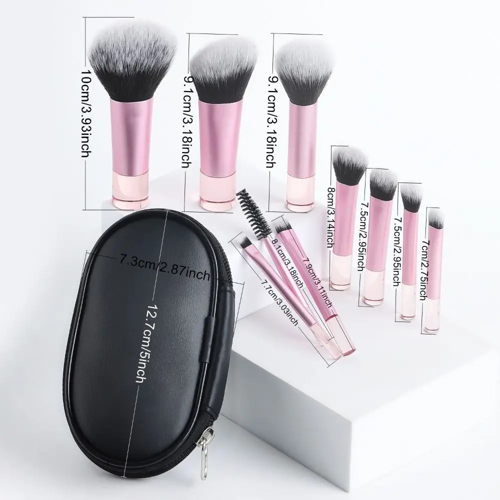 Ensemble de pinceaux de maquillage en Fiber artificielle, Kit de beauté, outil de maquillage, sac de rangement de pinceaux de maquillage, poignée en cristal, 10 pièces/ensemble