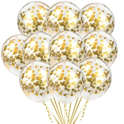 12inch 10PCS Gold Sliver Confetti Balloons Gender Reveal Wedding Valentine's Day Baby Shower Birthday Globos Party Decorations