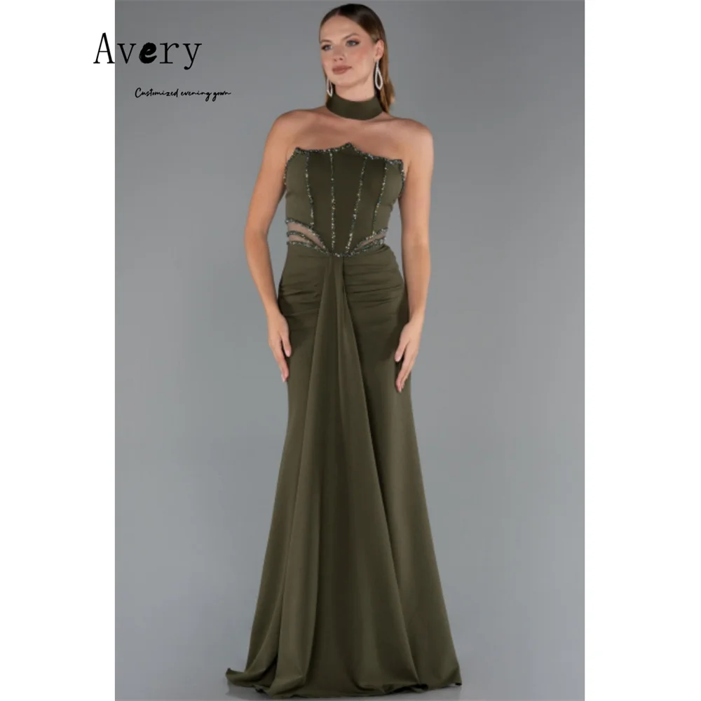 

Avery Customized Fishtail Green Rhinestone Hollow Woman Dresses for Wedding Party Dresses Luxury 2025 Women Evening Dress Prom