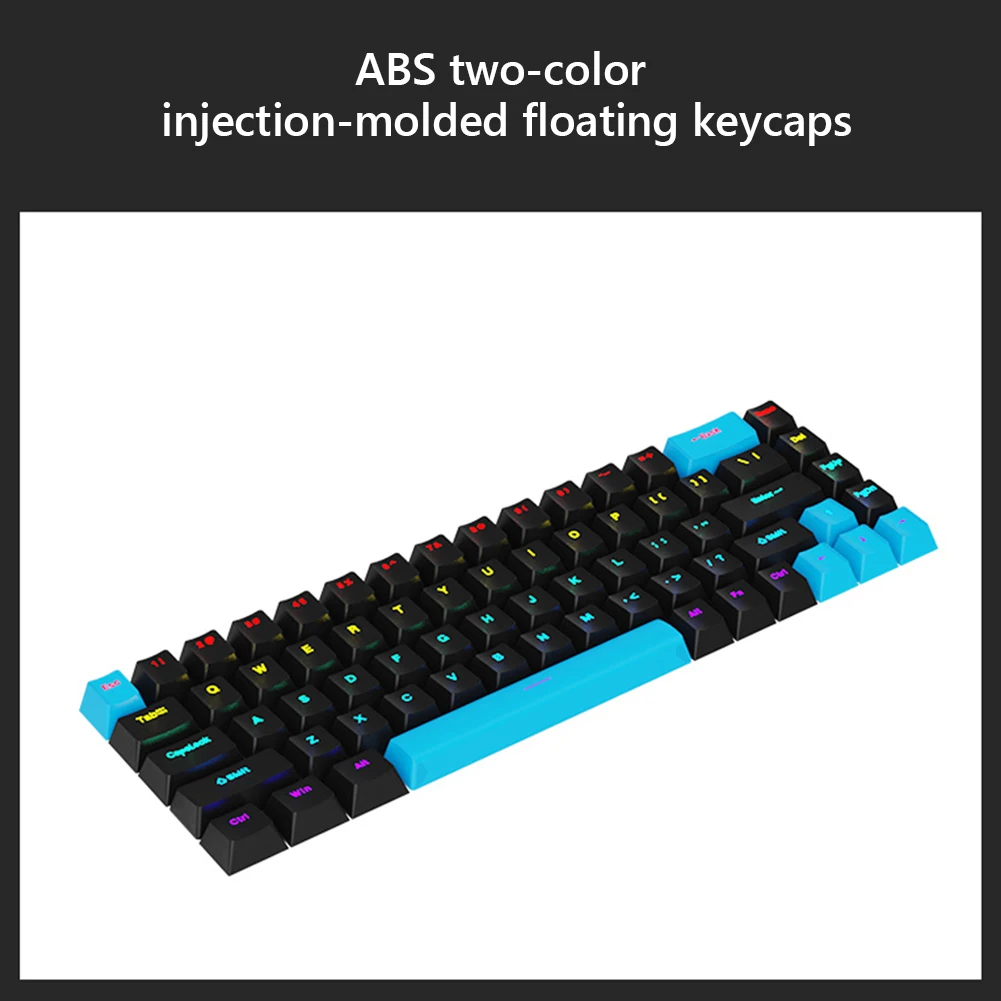 لوحة مفاتيح الألعاب الميكانيكية السلكية 68 مفتاحًا لوحة مفاتيح الكمبيوتر لوحة مفاتيح قابلة للتبديل السريع لأجهزة الكمبيوتر المحمول