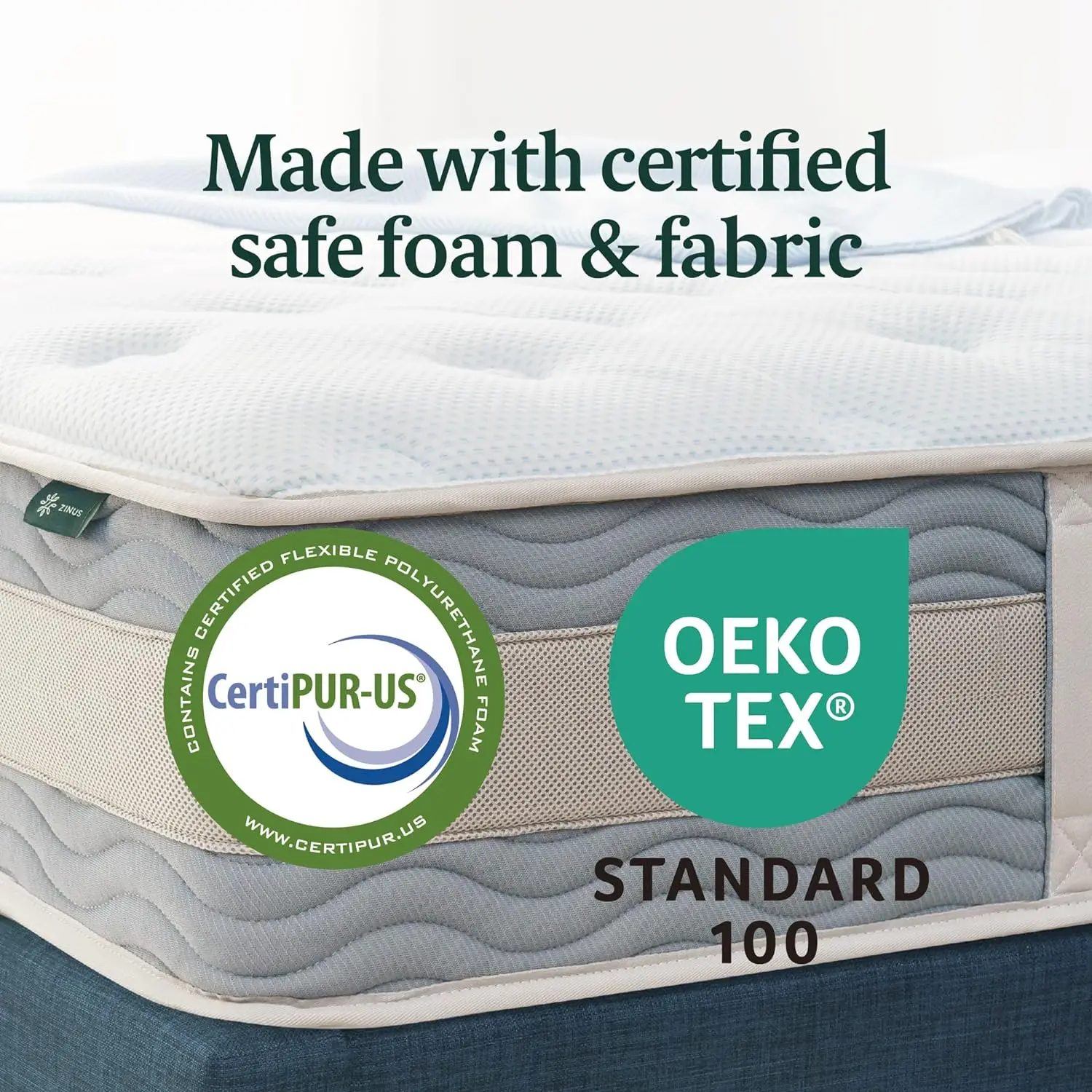 10 Inch Comfort Support Hybrid Mattress, Queen, Fiberglass Free, Medium Plush, Motion Isolation, Certified Safe Foams & Fabric