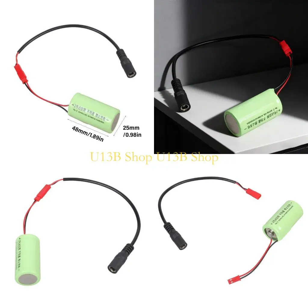 U13B LR14 C Size Battery Simulators 5.5x2.5mm 5.5x2.1mm Input Port For 1.5V 6V Adapters Electronics DIY