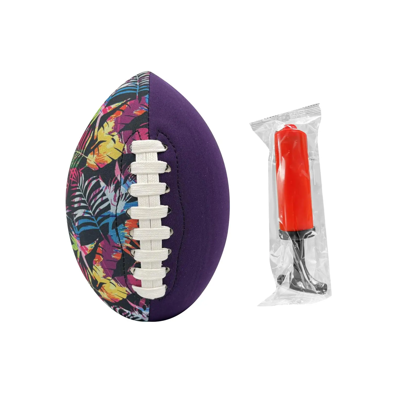 American Football Ball, Rugby Ball, Waterproof with Inflator Pump Portable Kids