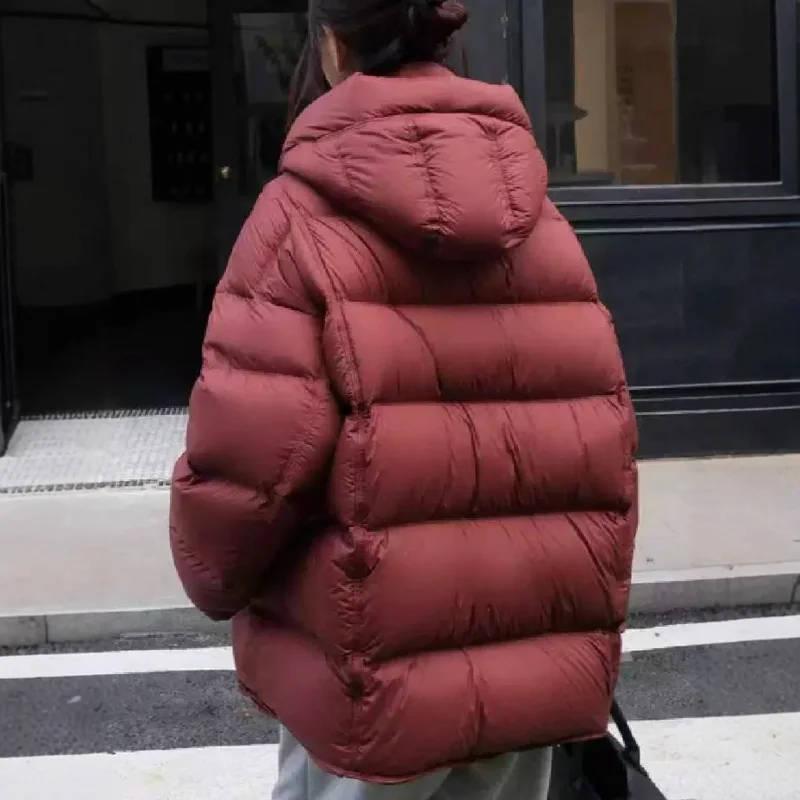 المرأة قصيرة أسفل سترة 2025 خريف/شتاء وصول جديد عالية لوفت البخاخ سميكة المألوف ركاب نمط معطف دافئ