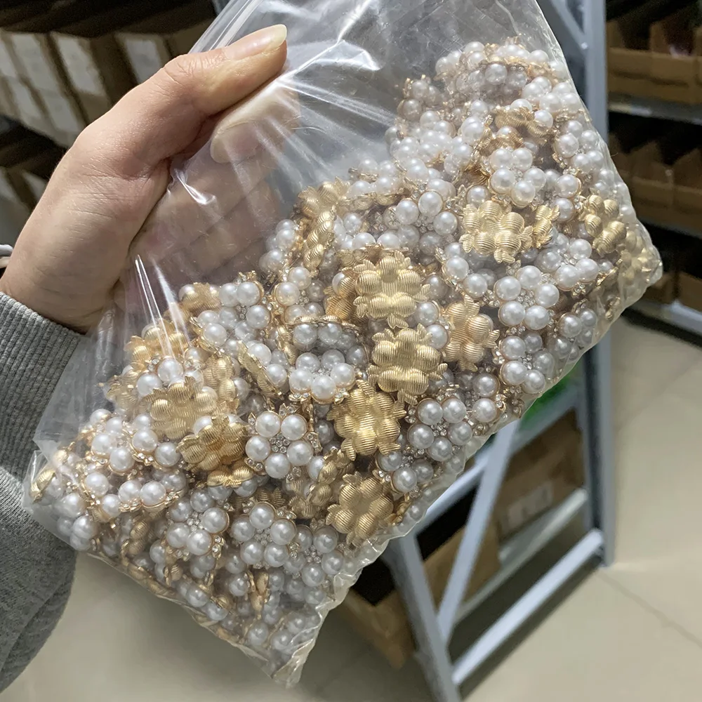 SKYE CIEL 100 sztuk 22mm perła DIY biżuteria akcesoria kwiat musujące Rhinestone spinki do włosów dekoracje ubrania akcesoria do szycia