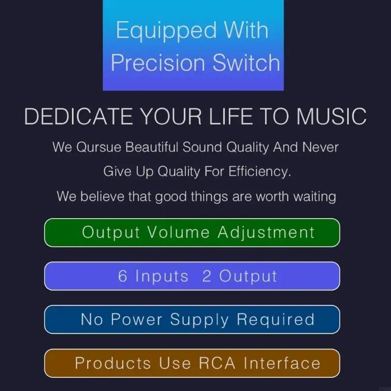 

D5BB Flexible Switching Solution for Sound 6 in 2 out without Loss 10KΩ-50KΩ