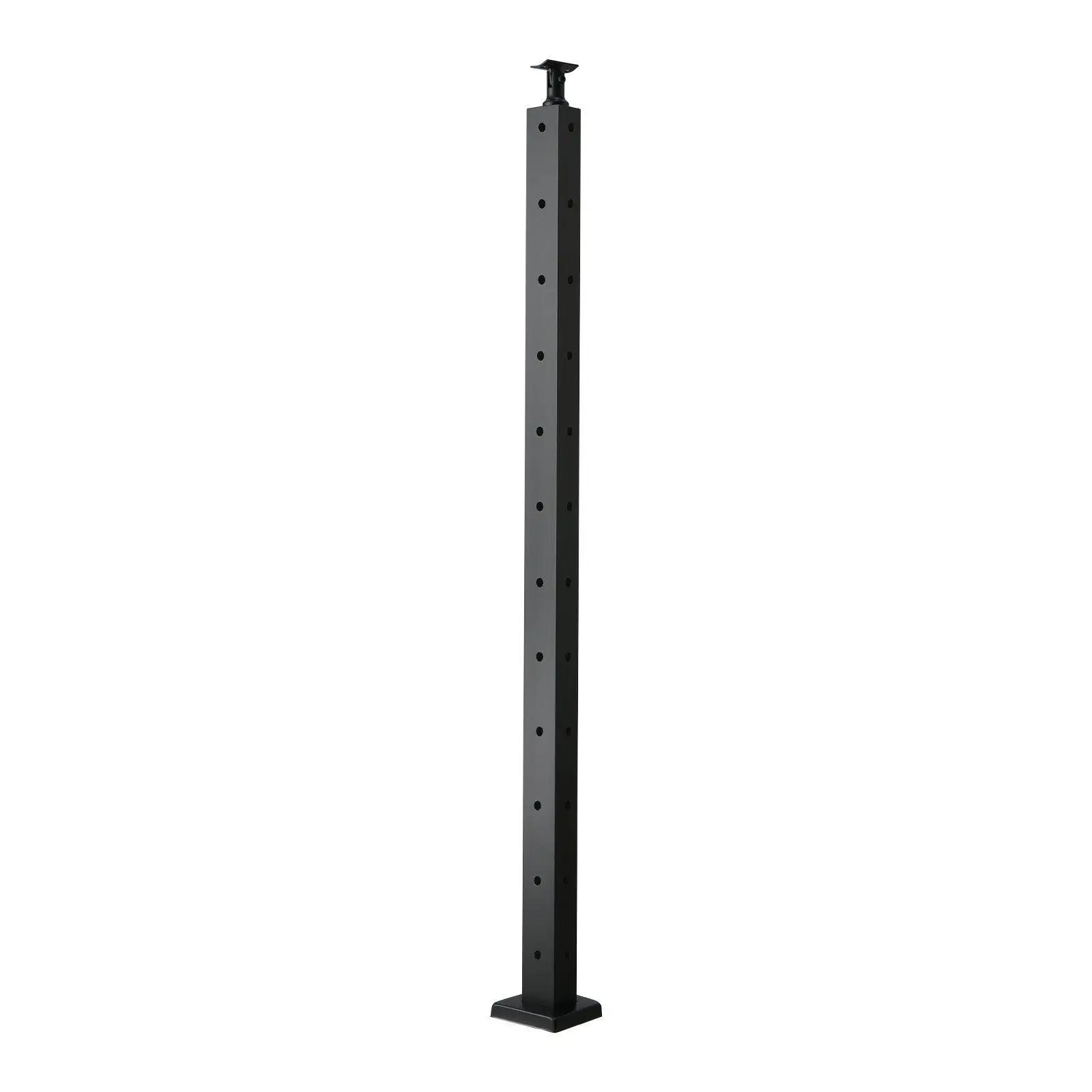 

42in L-Type Corner Railing Post 1x2in Stainless Steel with Built-in Brackets for Cable Rail SUS304 Black