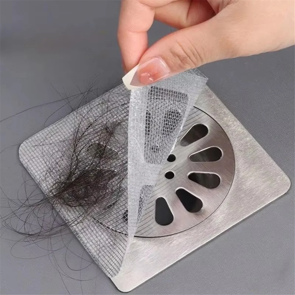 HHTL Disposable Mesh Shower Drain Hair Catcher, Sink Strainer Filter for Bathroom & Kitchen, Floor Drain Hair Stopper