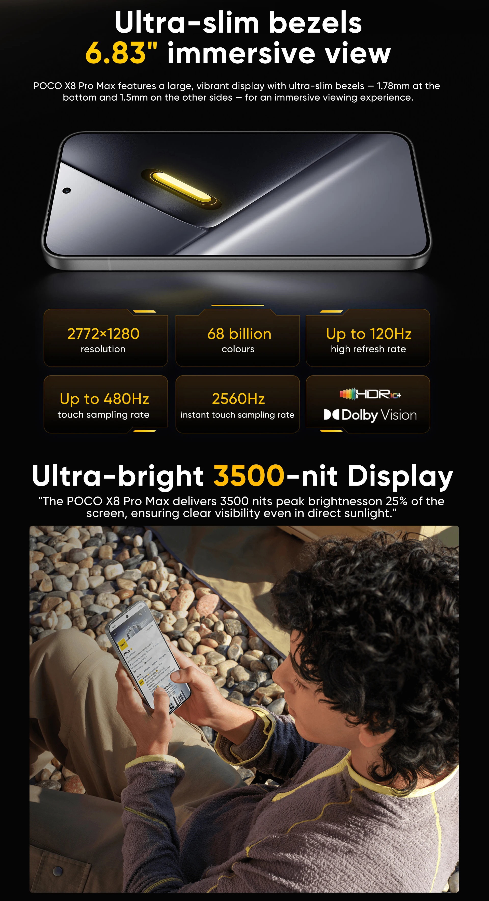 Newest Arrivals POCO X8 Pro Max Global Version 5G Smartphone Dimensity 9500s 6.83" AMOLED Display 50MP 8500mAh 100W HyperCharge