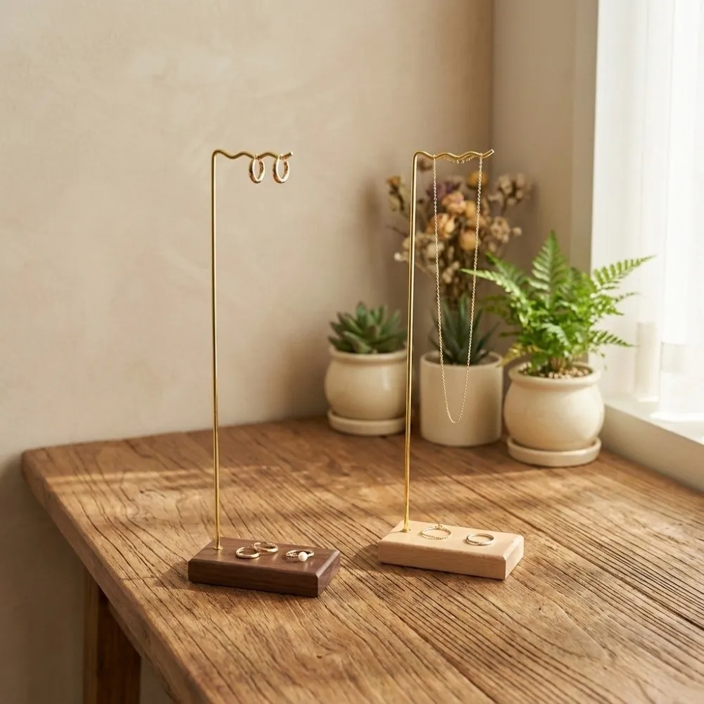Flat Base Wind Chime Stand Stable Solid Wood Wind Chime Hanger Universal Multi-functional Calligraphy Brush Holder