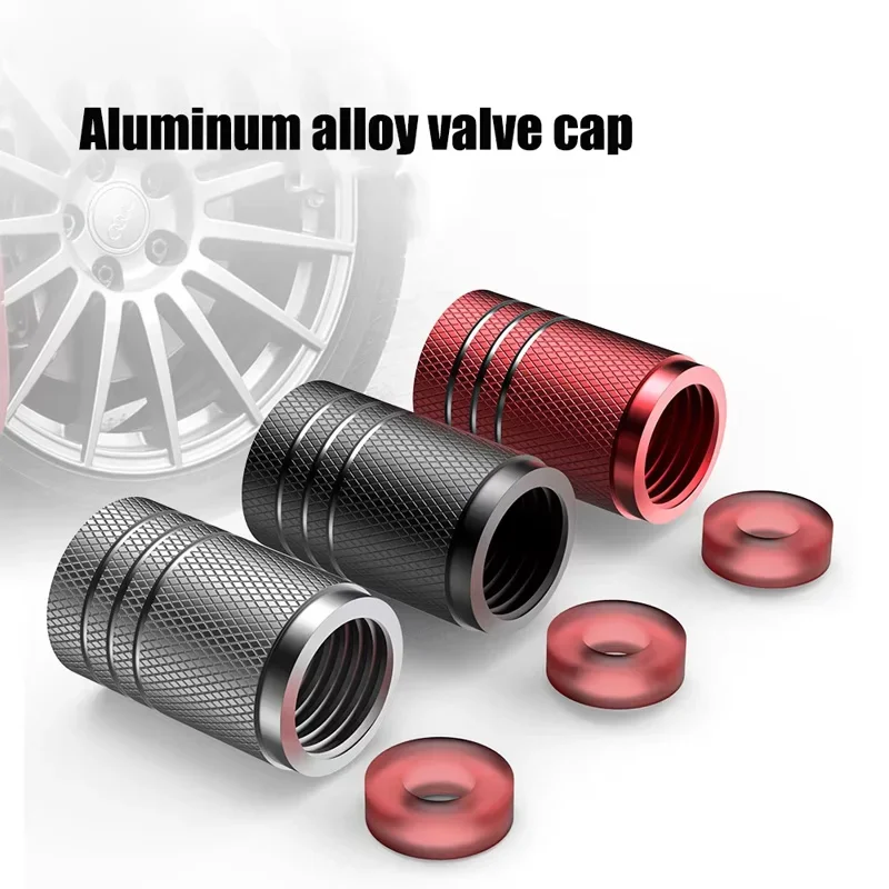 

1Set Aluminum Car Tire Valve Caps for Wheel Dustproof Valve Stem Cap Air Leak-proof Nipple Cover for SUV Truck Bicycle Motorbike