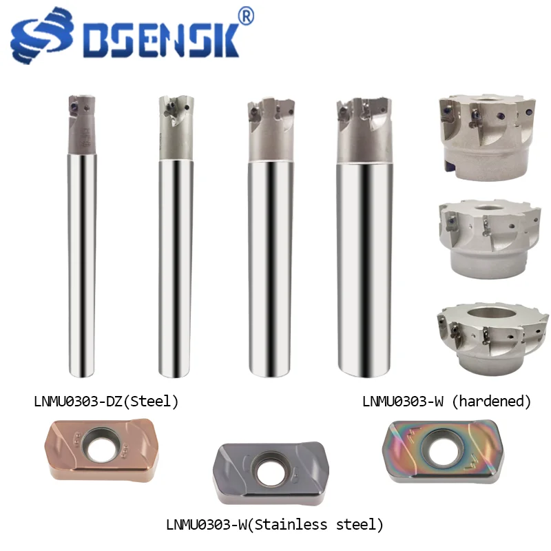 

LNMU0303ZER carbide tungsten steel blade fast feed milling rod shank cutter head CNC CNC milling rod milling cutter disc