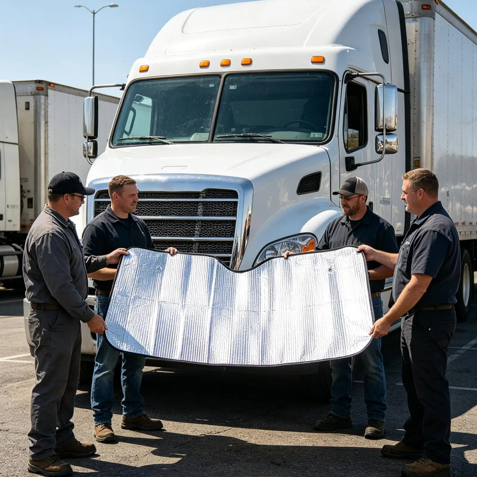 Sun Shade for Truck Windshield Heat Blocking Tight Fit Panel Windshield Cover Sun Shade for Parked Vehicles Roadside Drivers