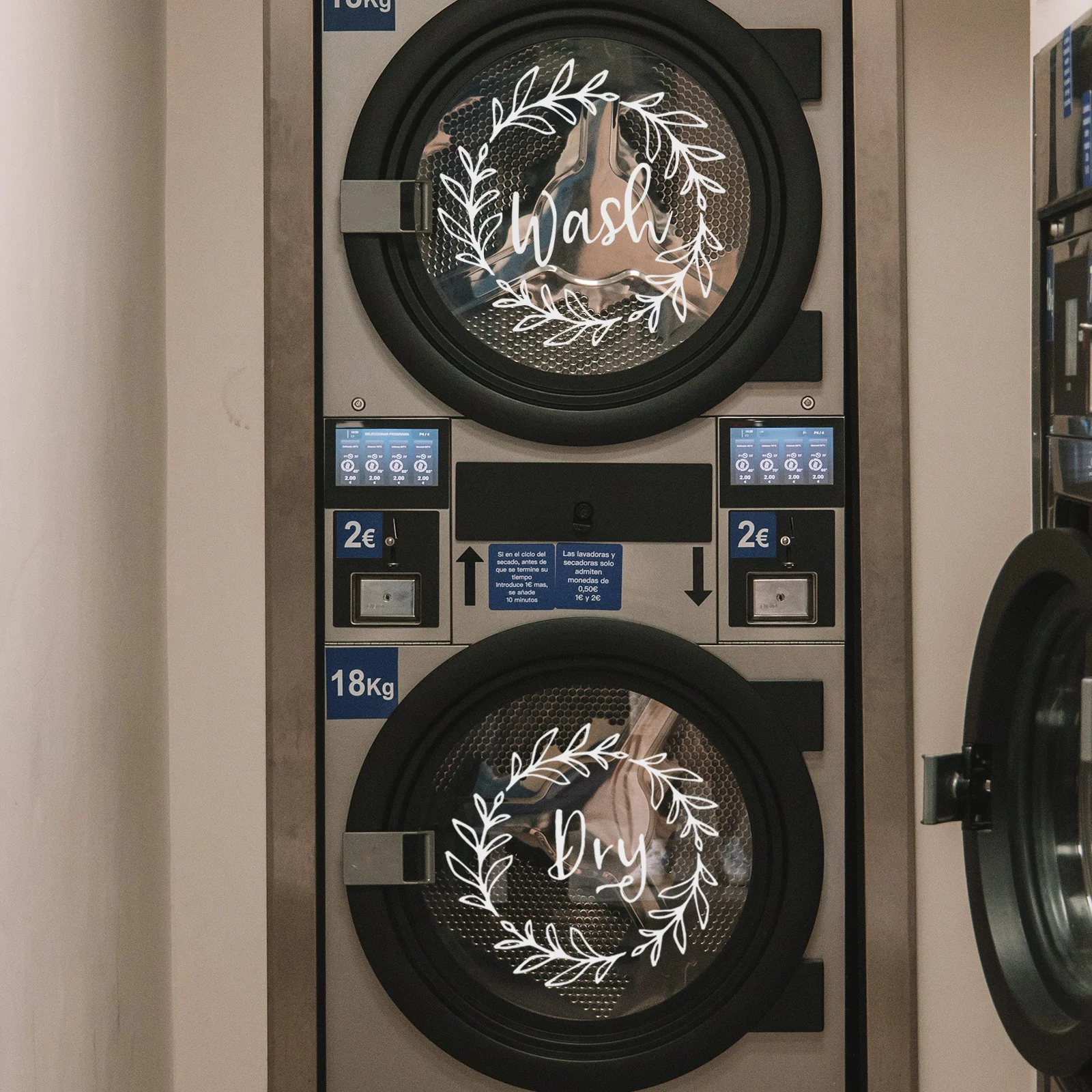 

Laundry Room Sticker Removable Pvc Wall Decal Decorative Home Decor Wallpaper For Washing Room Glass Surface