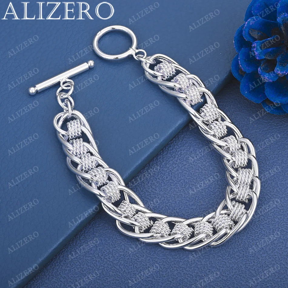 

ALIZERO 925 Sterling Silver Bracelets For Women Men Trend Birthday Gifts Fashion Party Fine Jewelry And Daily Wear