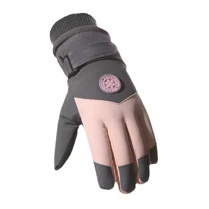 AliExpress Winter Snowboard Ski Gloves PU Leather Non-slip Touch Screen Waterproof Motorcycle Cycling Fleece Warm Riding Gloves