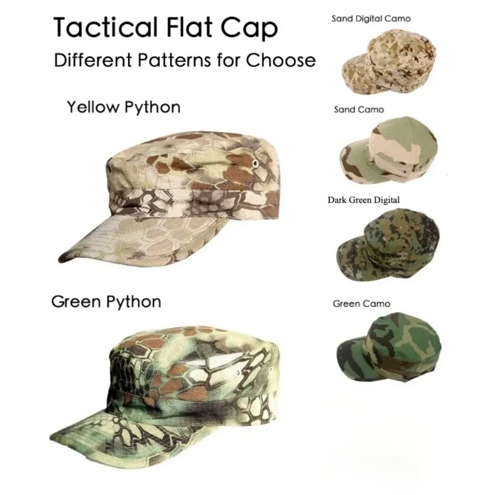 

New tactical flat cap men army hats camouflage caps 8 colors men's flat hat
