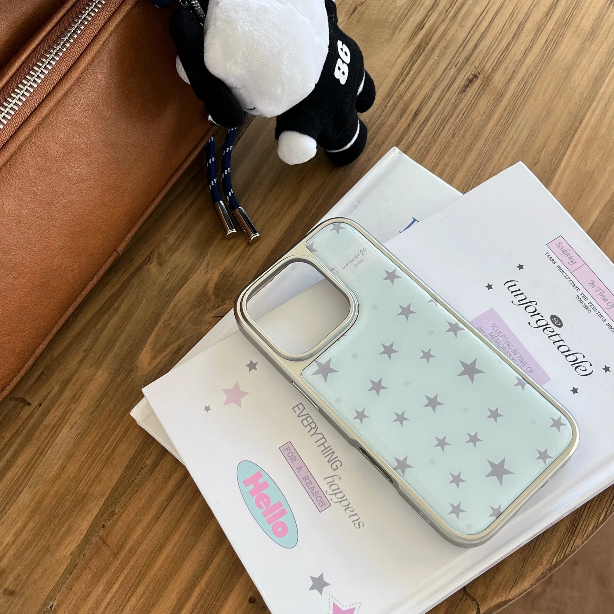 Full Screen Little Stars Light Blue Phone Case for iPhone 16 16Pro 16Promax 15 15Pro 15Promax 14 14Pro 14Promax 13