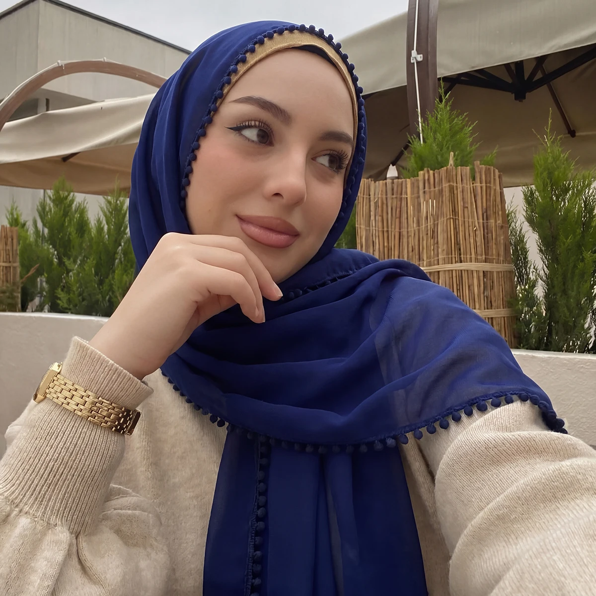 Women's Watercolor 2026 Hijab Scarf Bandana Headband Vintage Luxury Beach 175cm Long Handkerchief Bohemia Muslim Accessories