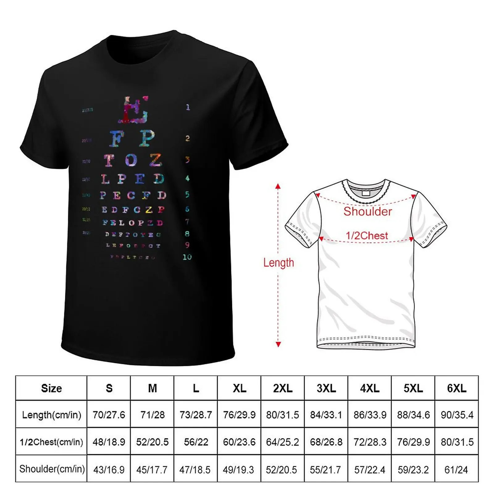 Old Typewriter Eye Chart Diagram Optotype Visual Acuity T-Shirt cheap stuff new edition oversized cute clothes clothing for men