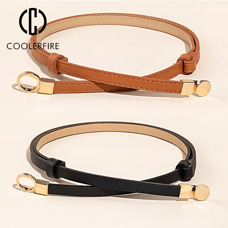 2PCS Women's Belt Designer Belts Strap for Dresses Fashion Waist Belts Black Brown Belt Femme Dress Belts Ladies Belt PU BF24