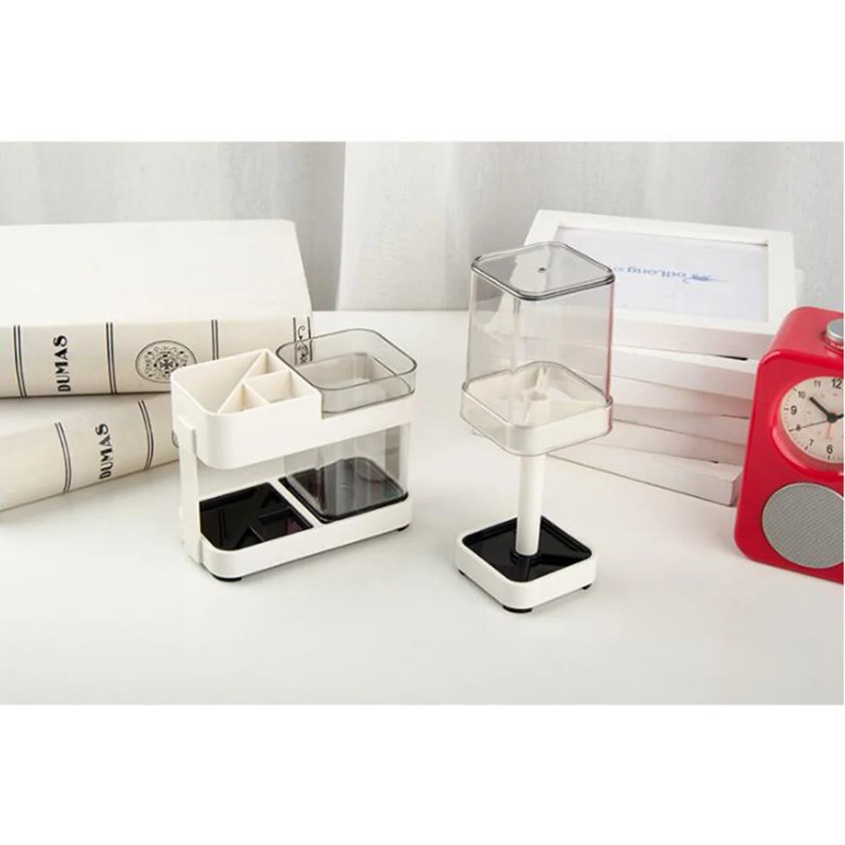 

Toothbrush Holder Storage Box Detachable Washable Stand Compact Design Bathroom Organizer Thick Plastic