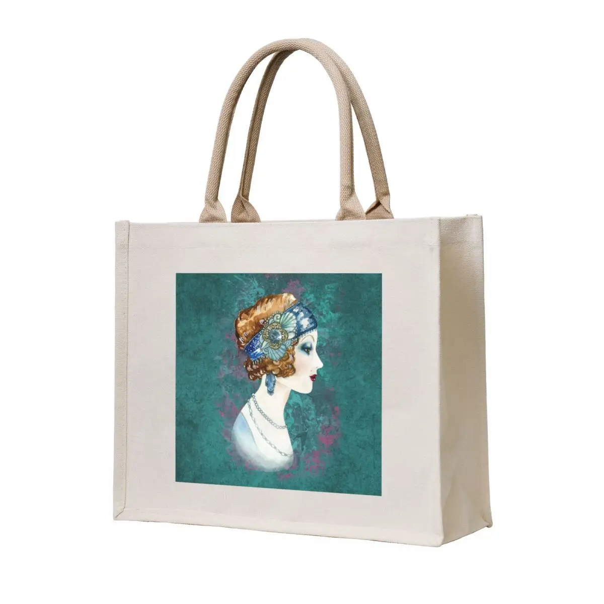

Beautiful 1920's lady in profile Tote Bag reusable grocery bags bags for women Women's handbag Portable shopping bag