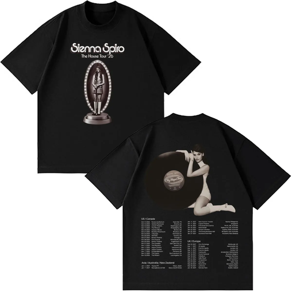 Sienna Spiro My House Tour 2026 Graphic Tshirt Men Women Vintage Fashion T-Shirt Short-sleeved Cotton Aesthetic Trend T-shirts
