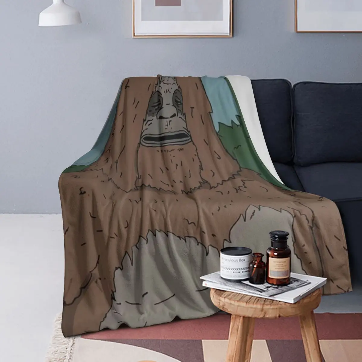 

Sassy The Sasquatch Smoking Blankets Soft Warm Flannel Throw Blanket Plush for Bed Living room Picnic Travel Home Couch