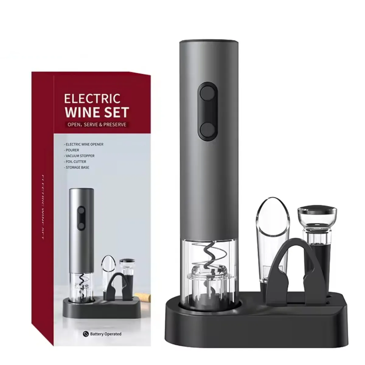 Electric Wine Bottle Opener Automatic Red Wine Corkscrew Wine Opener Wine Tools Kitchen Products Performance Plastic