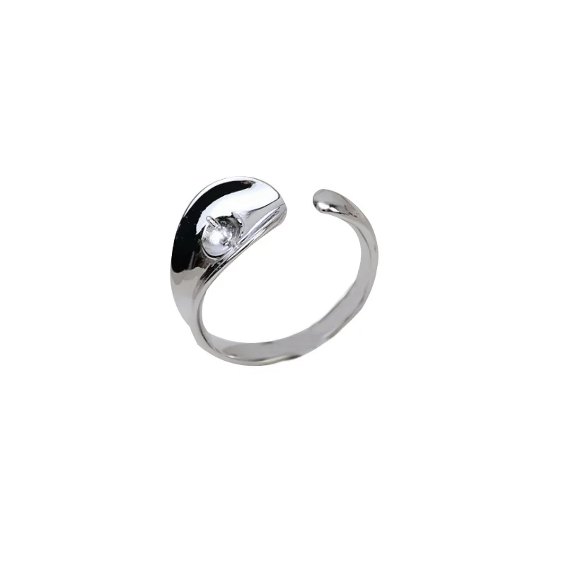 S925 Silver Adjustable Finger Ring Mountings Base Setting Findings Jewelry Accessories for 6-7mm Pearls 3pcs/lot