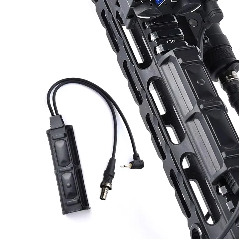

Tactical Crane Dual Pressure Button Switch SF PLUG 2.5/3.5MM Remote Switches Fit PEQ DBAL OGL Laser M300M600 Hunting Flashlight