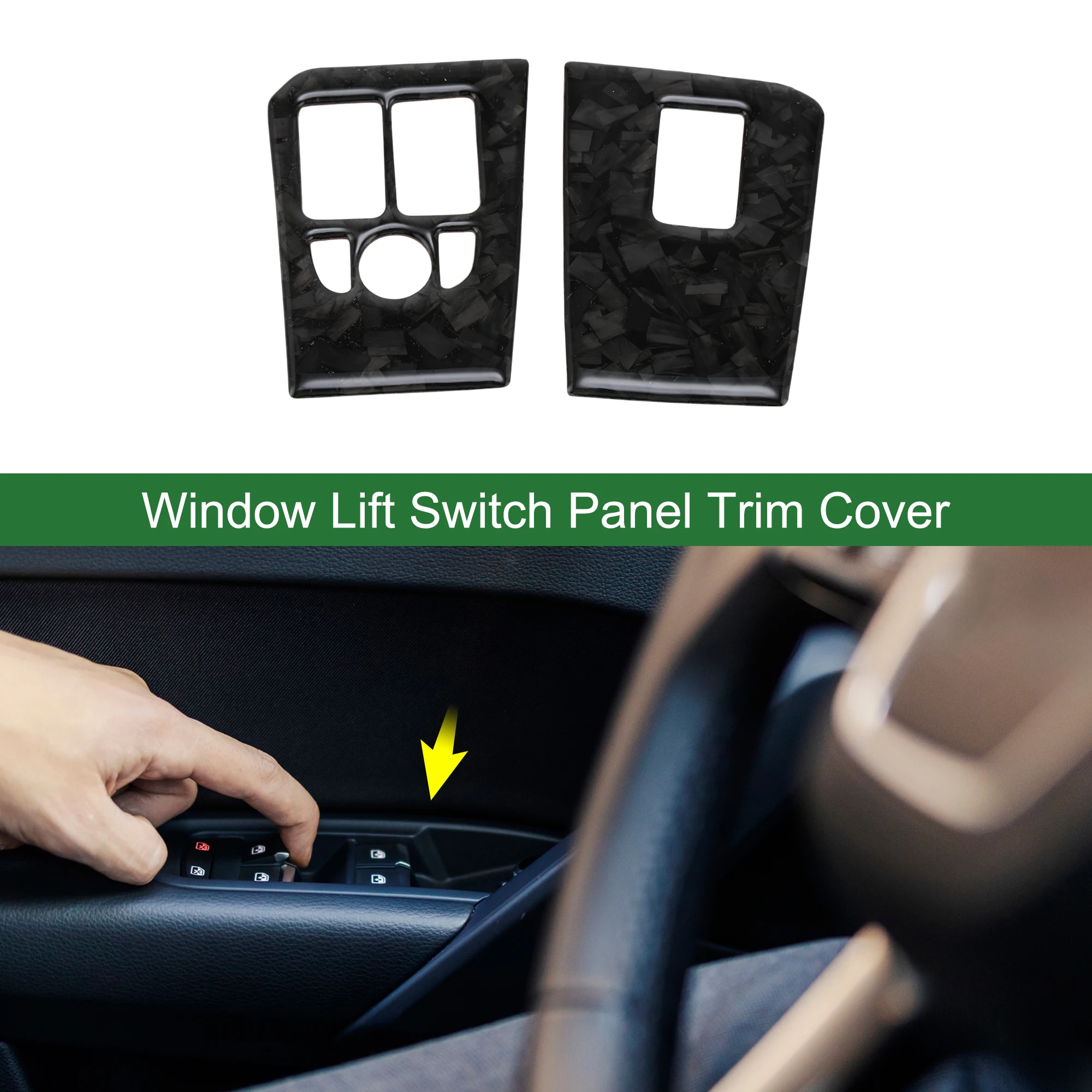 

UXCELL 1 Set Window Lift Switch Panel Trim Cover for Jaguar F-Type 2013-2024 Black