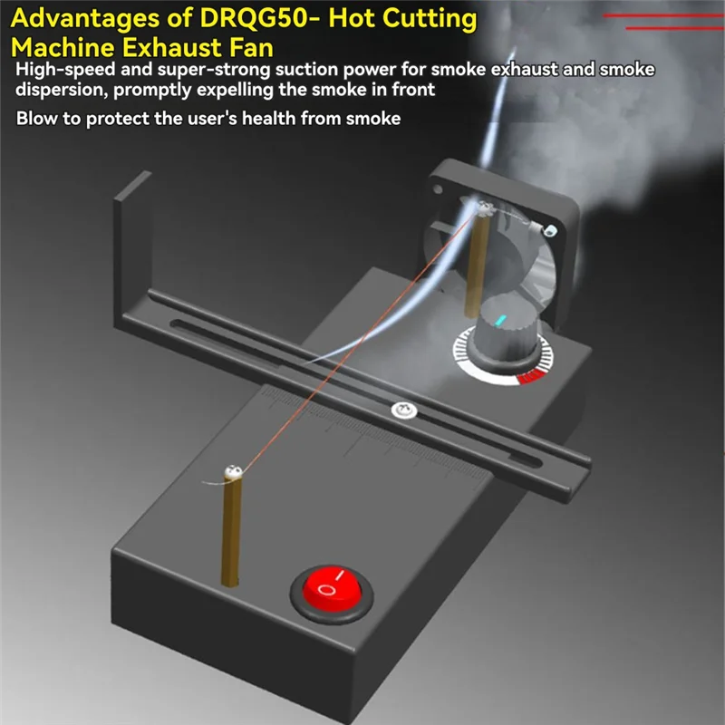 A72U Small Handmade Hair Accessories Ribbon Cutter Cotton Ribbon Trimmer With Fan Exhaust EU Plug