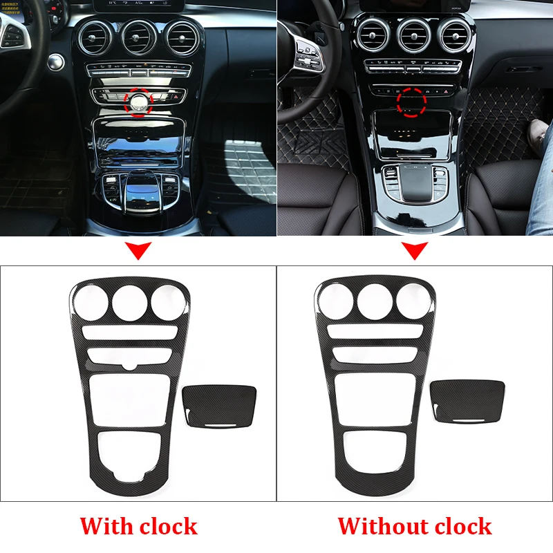 Car Styling Center Console Gear Shift Panel Decoration Sticker Trim For Mercedes Benz C Class W205 GLC X235 Auto Accessories