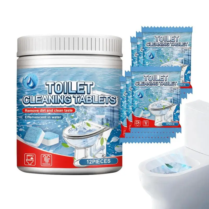 

Toilet Tank Cleaner Tablets 12 Pcs Toilet Bowl Cleaners Non-Irritating Toilet Bowl Tablets Safe Blue Toilet Bowl Tablets For