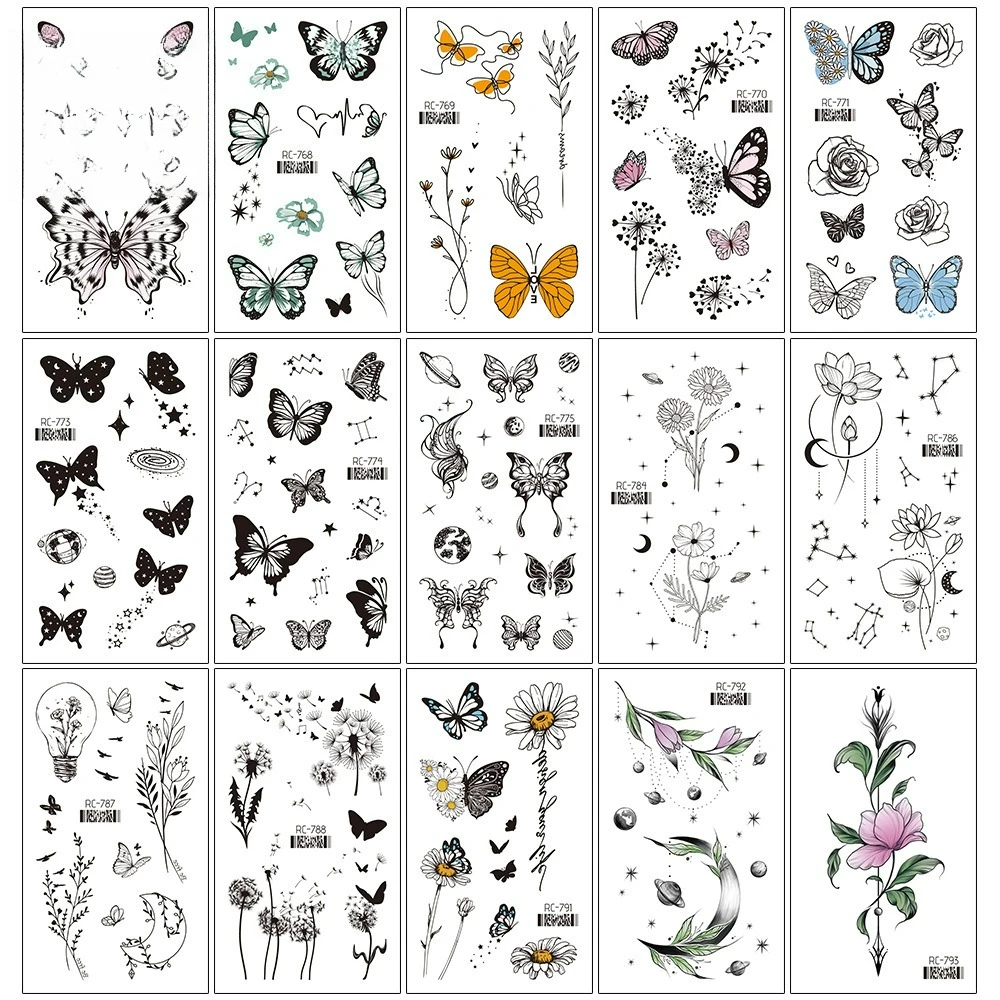 

2pcs/set butterfly tattoo sticker,Temporary Tattoos for Women,Waterproof Long-Lasting,Fake Tattoo