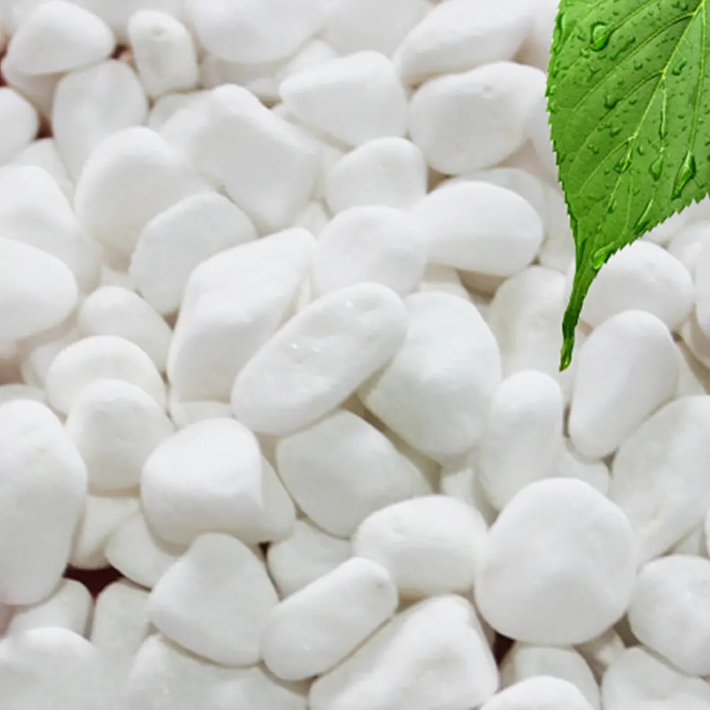 1 Juego de Piedras Decorativas Blancas con Textura Fina y Elegante para Peceras, Macetas, Jardines, Grava y Roca para Rellenar Macetas y Jarrones