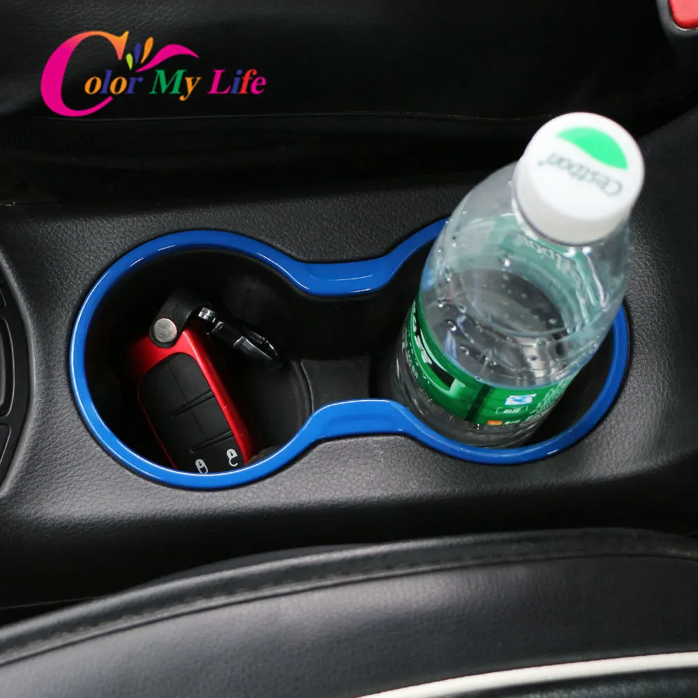 Color My Life ABS Interior Water Cup Holder Drink Center Console Surround Cover Trim for Jeep Compass 2017 - 2020 Accessories