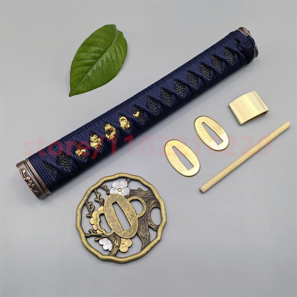 Tsuka Handle Hilt Alloy Guard Tsuba Handguard Brass Habaki Seppa For Japan Real Japanese Samurai Katana Sword Fittings Accessory