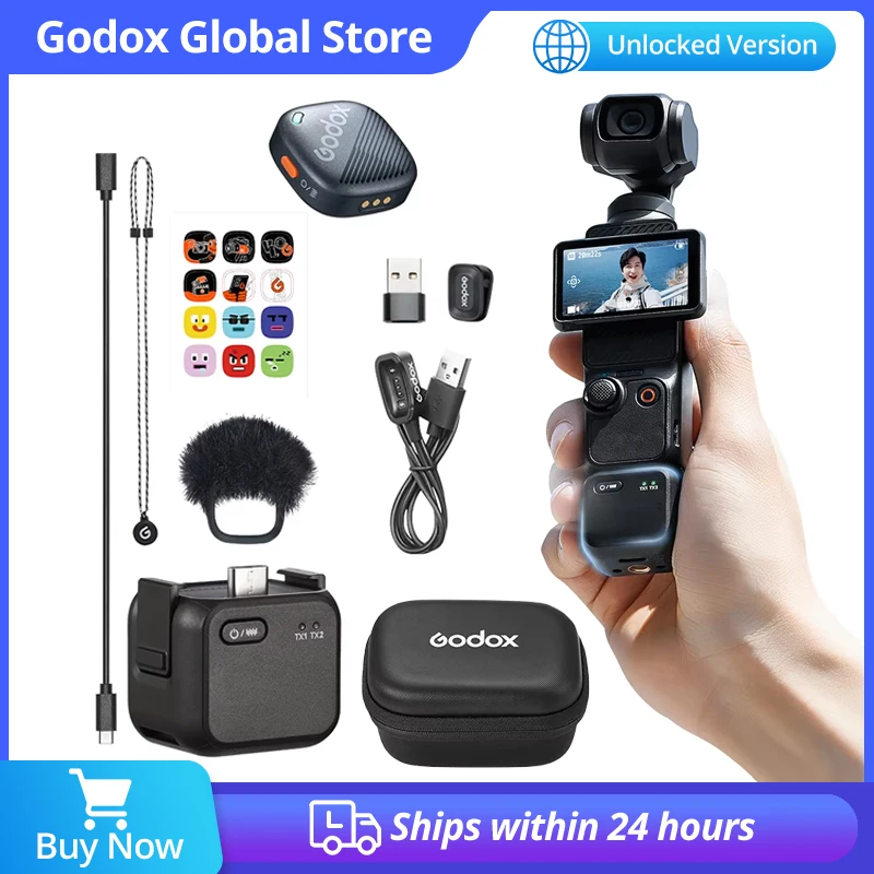 24ghzワイヤレスマイク-godox-cube-op3-軽量-200m低遅延伝送-ノイズリダクション-dji-osmo-pocket3用