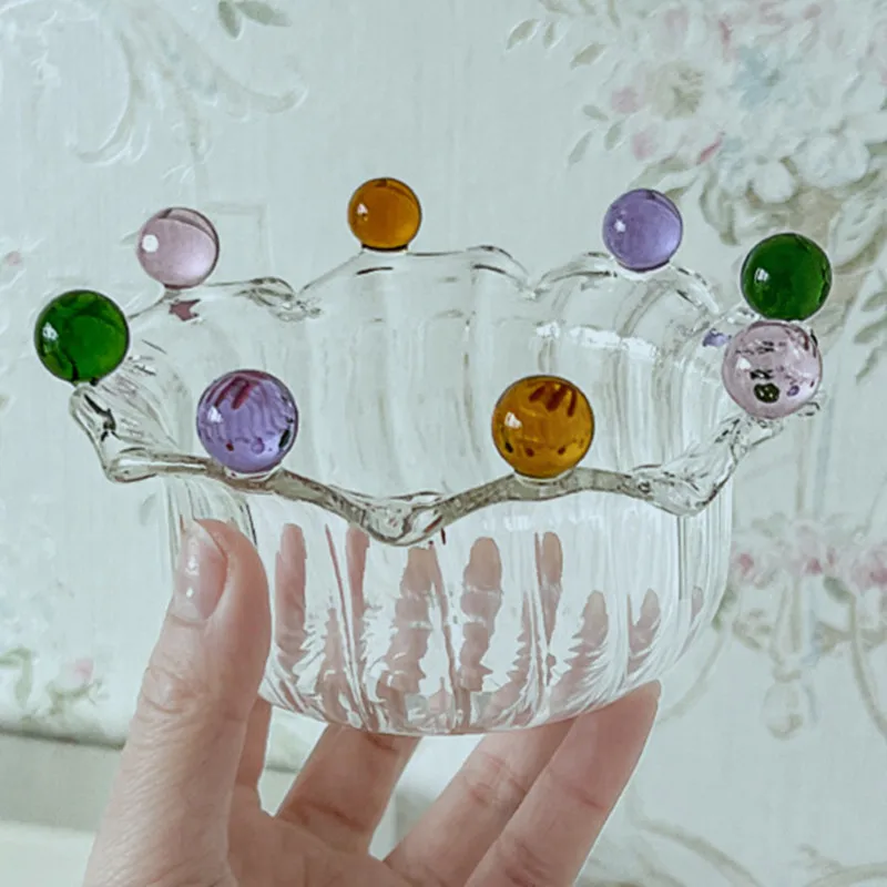 Ins kreative Glass chale Krone Fee Schüssel hoch Boro silikat hoch temperatur beständige Glass chale Dessert Salat Haferflocken Joghurt b