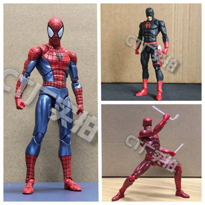 Figura de Acción de Spider-Man CT 075, Versión Cómica, Color Metálico, 6 Pulgadas, Articulada, Peter Parker, Marvel KO, Modelo Coleccionable