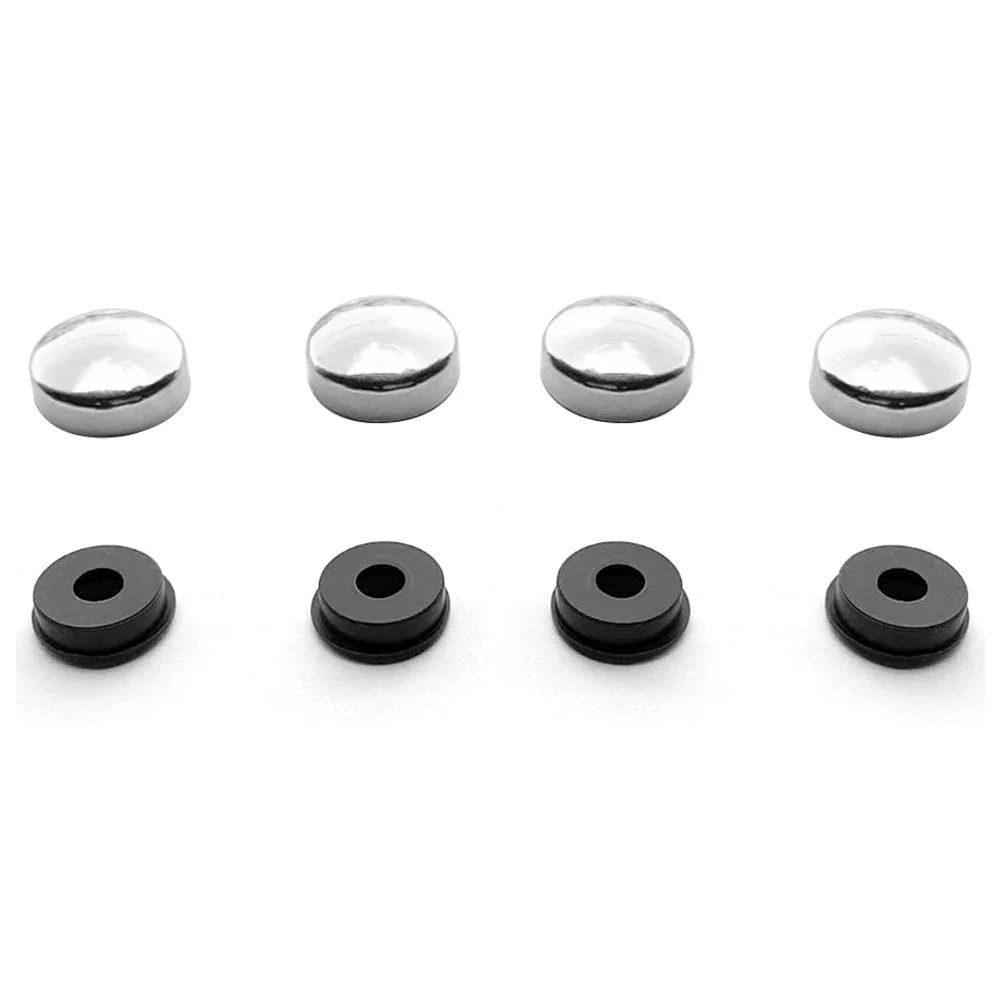 8pcs ABS Chrome Car Number License Plate Tag Mounting Holder Frame Shield Screw Nut Cap Bolt Cover Accessories