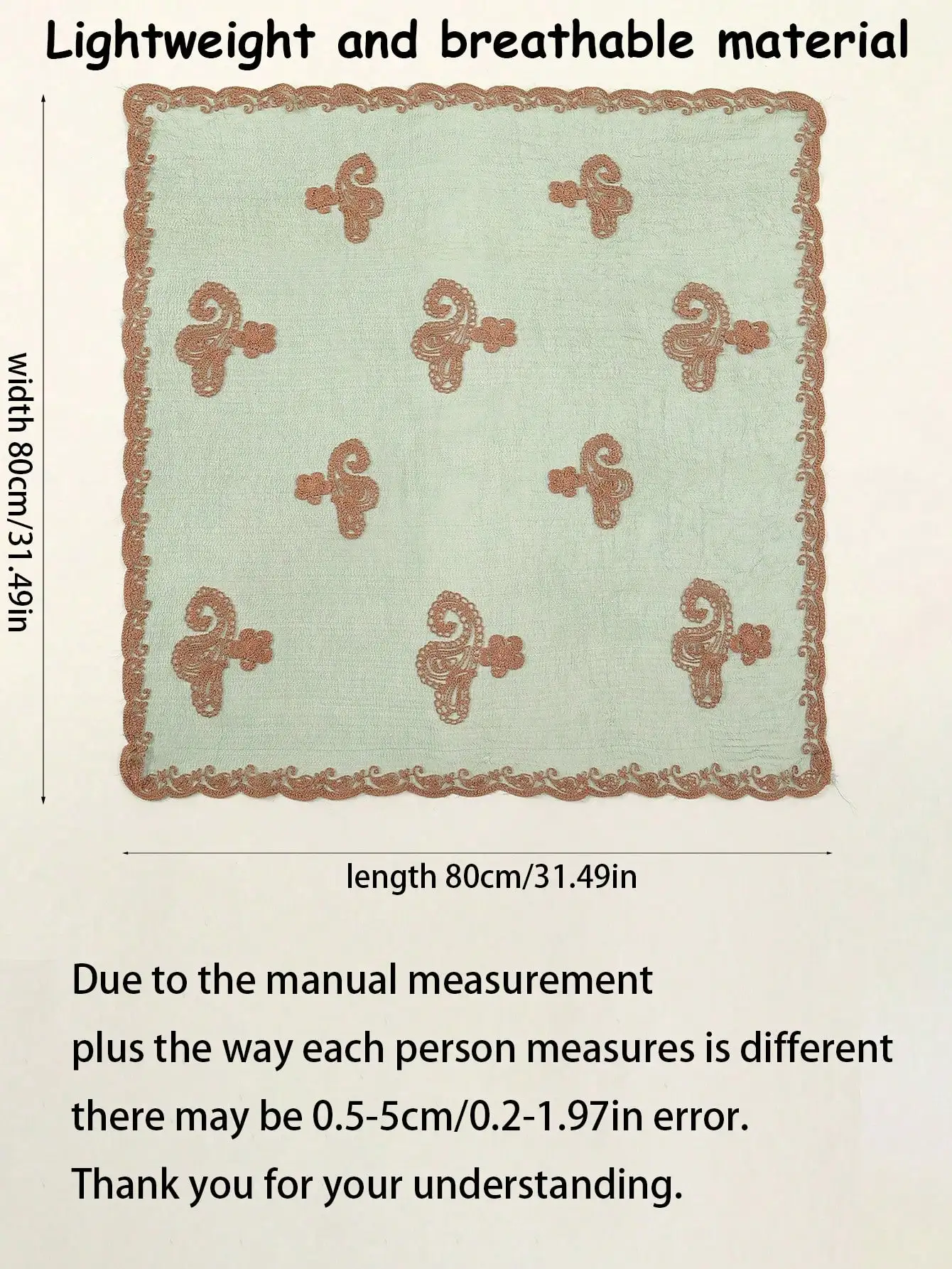 

1pc Ladies Fashion Embroidered Bandana Square Scarf Bandana,Hair Band,Head Band Ideal For Dressing Up Your Look