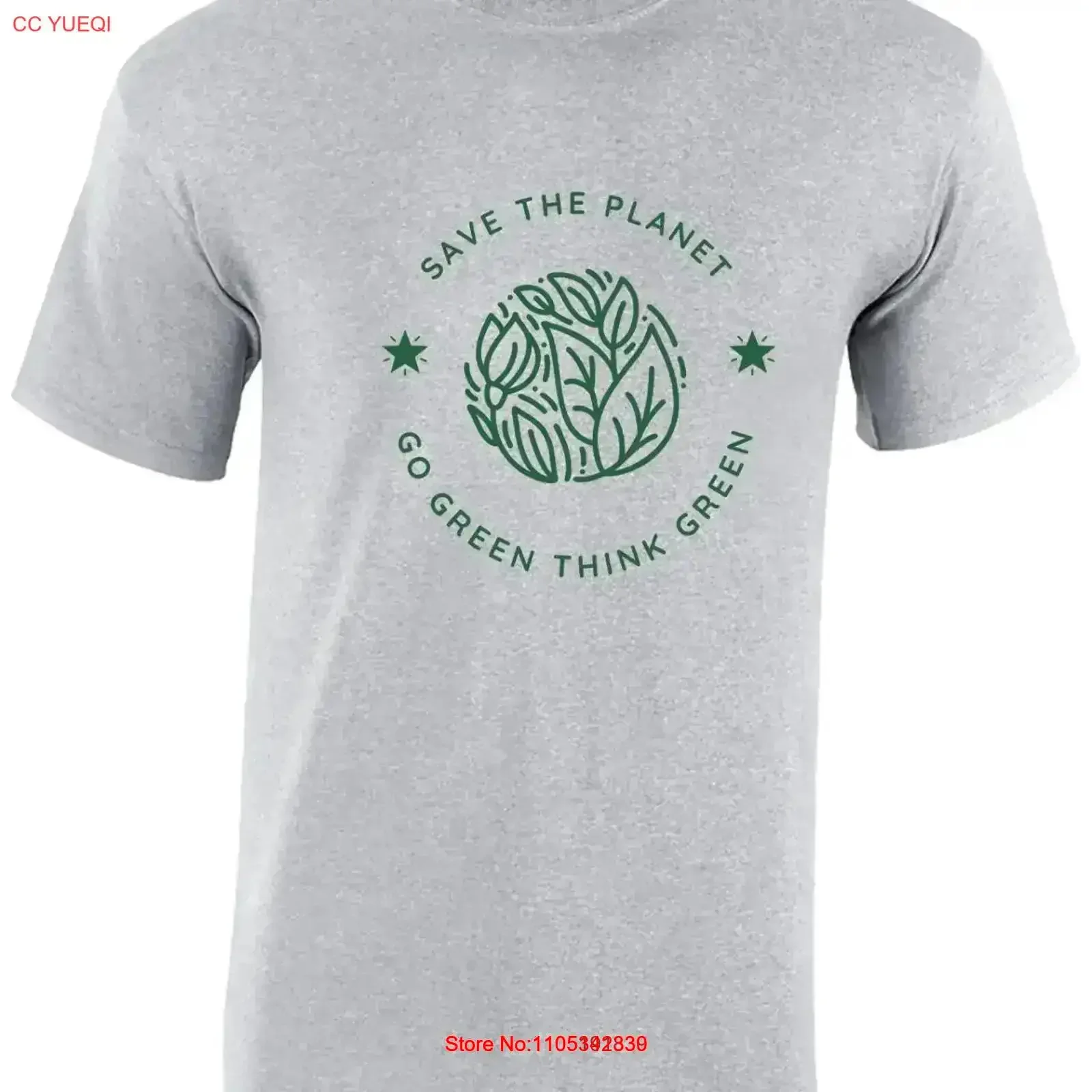 SAVE THE PLANET GO GREEN HERREN T-SHIRT RECYCLING SEAS ENVIRONMENT TOP Vintage Washed Leicht bequem Stilvoll Grafik Unisex