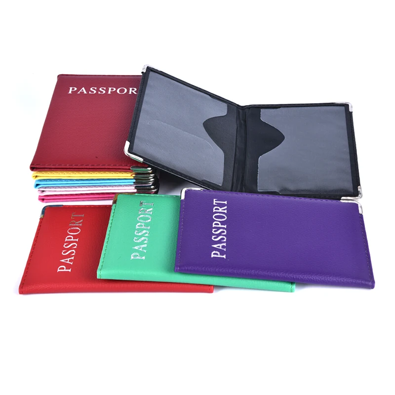 1PC Passport Covers Casual PU Leather Travel ID Card Passport Holder Wallet Case Passport Protective Cover