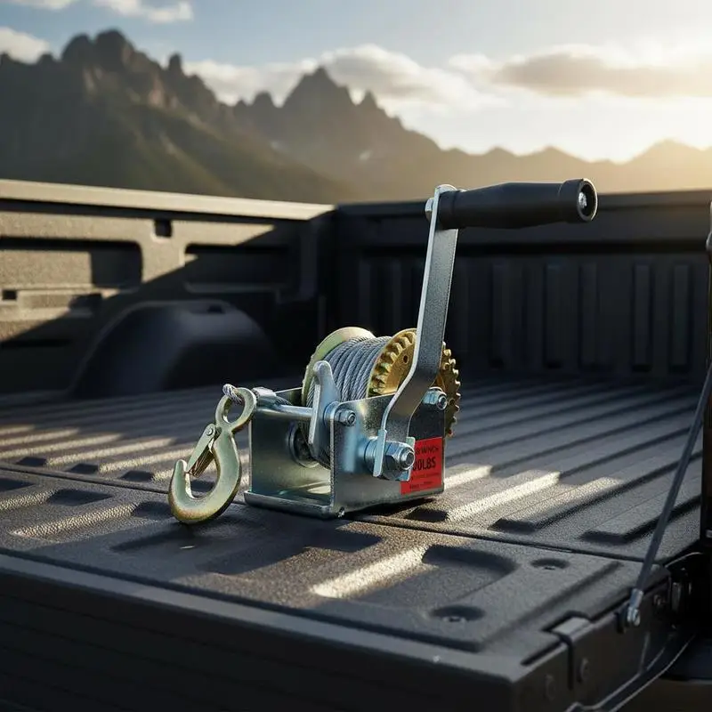 

600LBS Hand Winch,with 26FT Steel Cable,Galvanized Shell,3.1:1 Gear Ratio Portable Winch,Two-Way Ratchet,Manual Operated Hand Crank Winch for Trailer, Boat or ATV Towing